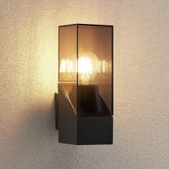 Lucande udendørs væglampe Fiola, 25 cm, antracit, IP54