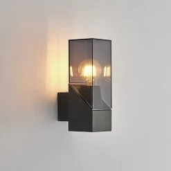 Lucande udendørs væglampe Fiola, 25 cm, antracit, IP54