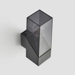 Lucande udendørs væglampe Fiola, 25 cm, antracit, IP54