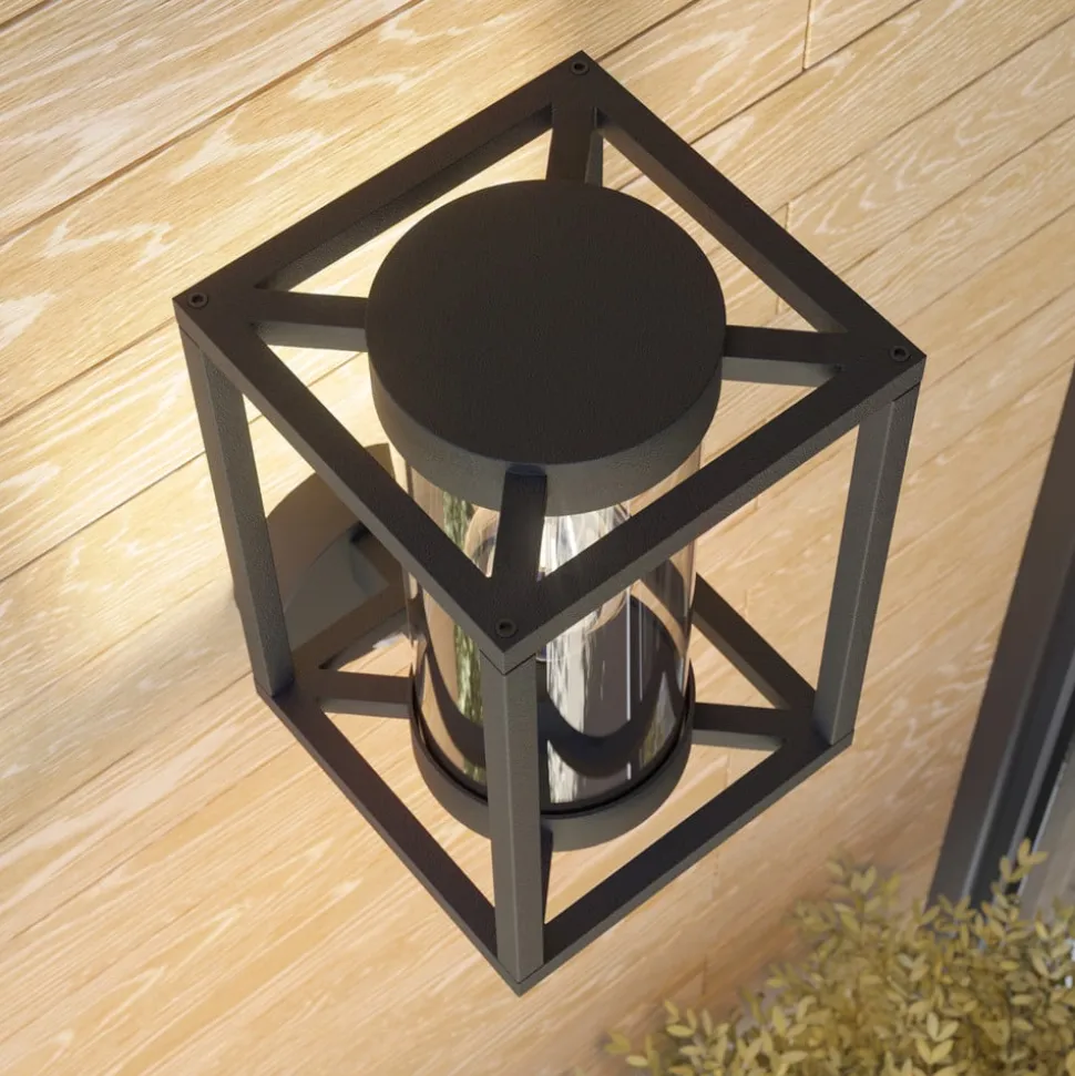 Lucande udendørs væglampe Ferda, sensor, opretstående antracit IP44