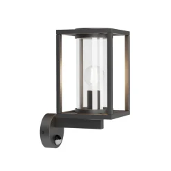 Lucande udendørs væglampe Ferda, sensor, opretstående antracit IP44