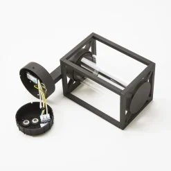 Lucande udendørs væglampe Ferda, sensor, opretstående antracit IP44