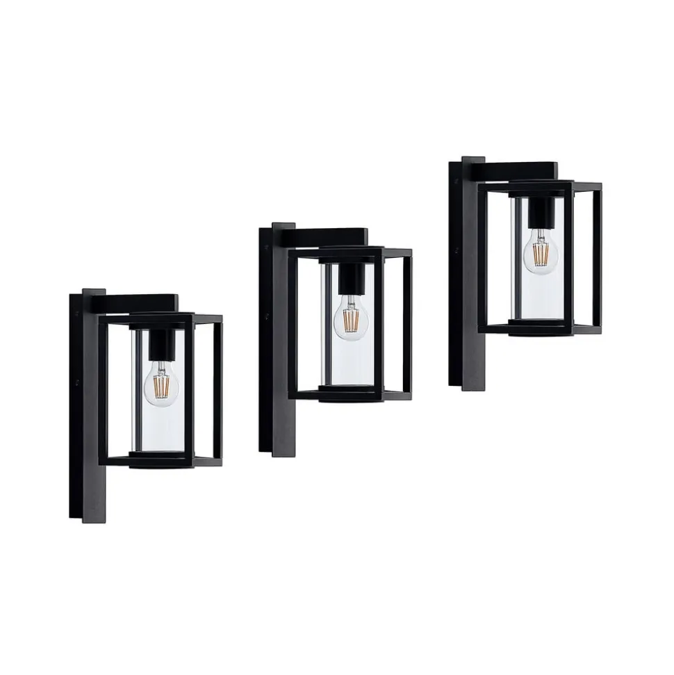Lucande udendørs væglampe Ferda, sæt med 3, antracit, IP44