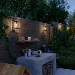 Lucande udendørs væglampe Ferda, sæt med 3, antracit, IP44