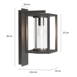 Lucande udendørs væglampe Ferda, sæt med 3, antracit, IP44
