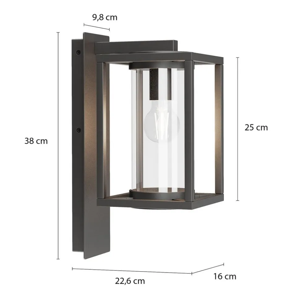 Lucande udendørs væglampe Ferda, sæt med 3, antracit, IP44