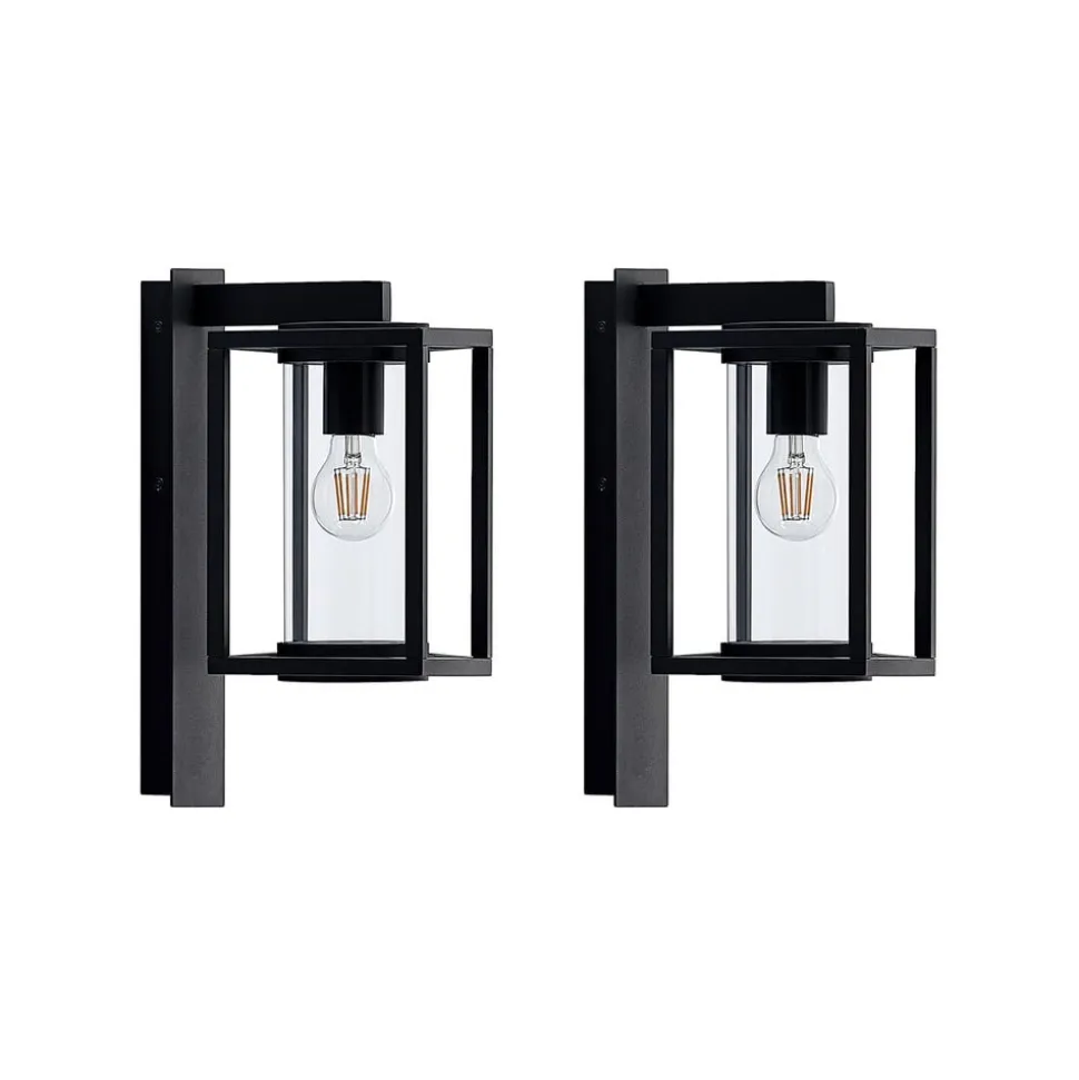 Lucande udendørs væglampe Ferda, sæt med 2, antracit, IP44