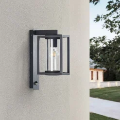 Lucande udendørs væglampe Ferda, sæt med 2, antracit sensor IP44