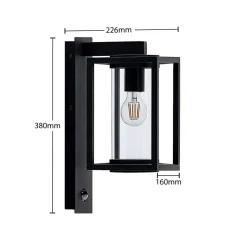 Lucande udendørs væglampe Ferda, sæt med 2, antracit sensor IP44