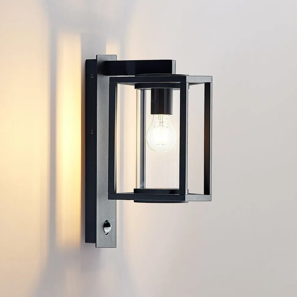 Lucande udendørs væglampe Ferda, sæt med 2, antracit sensor IP44