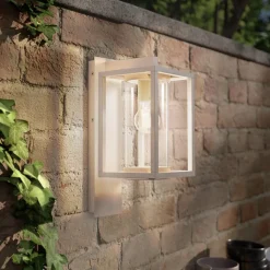 Lucande udendørs væglampe Ferda, pendel, beige, IP44