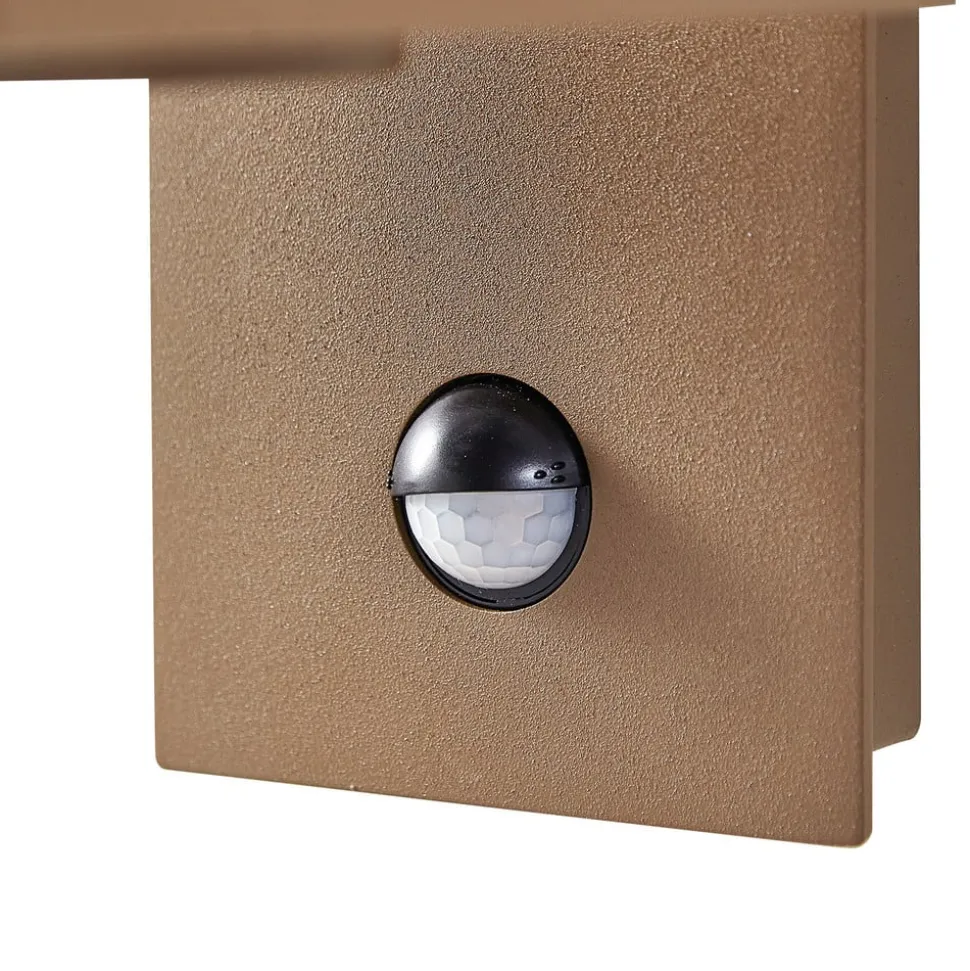 Lucande udendørs væglampe Ferda, sensor, hængende, brun, IP44