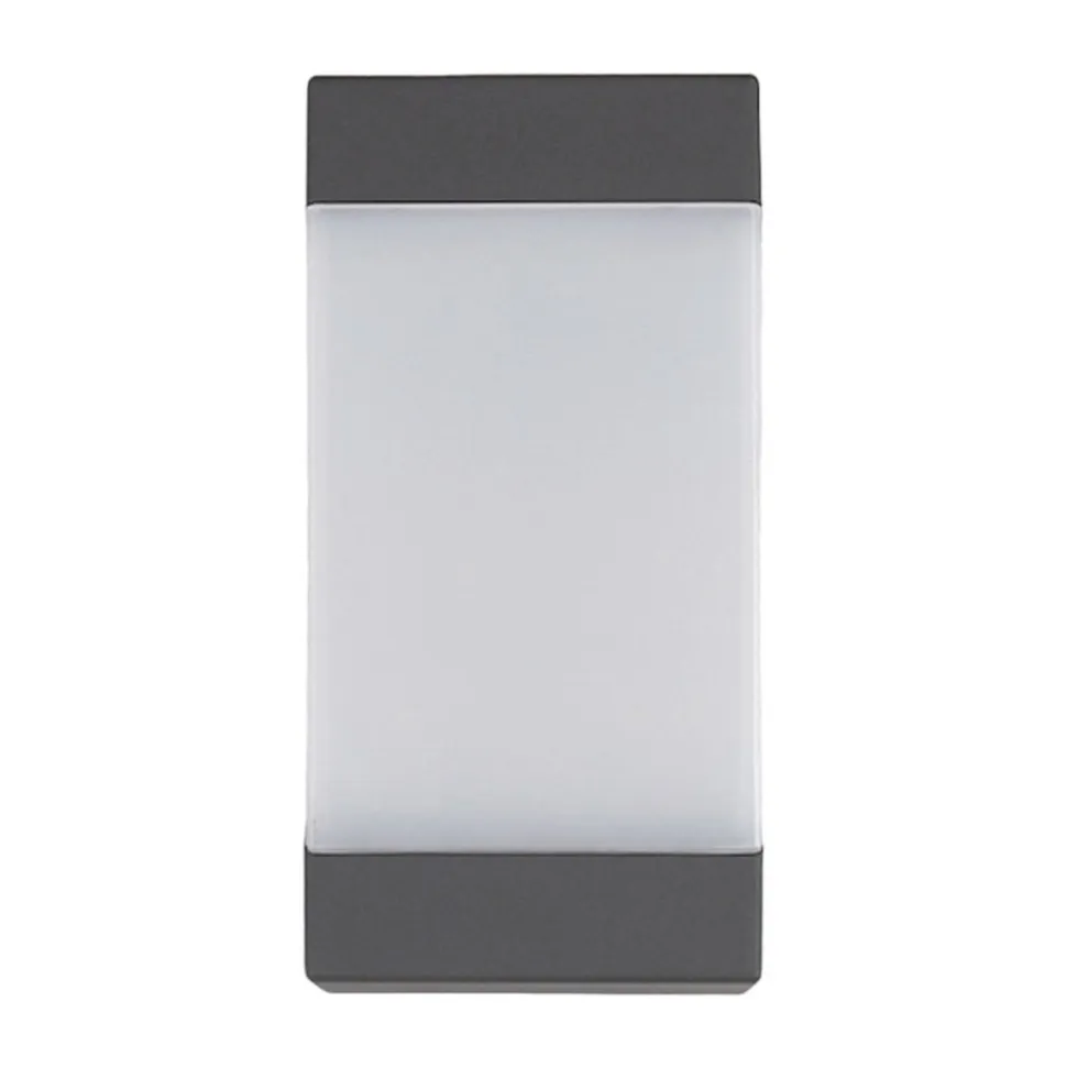 Lucande udendørs væglampe Kiran, grå, metal, IP44, E27