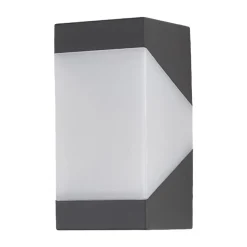 Lucande udendørs væglampe Kiran, grå, metal, IP44, E27