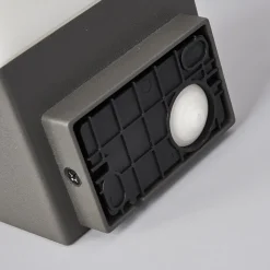 Lucande udendørs væglampe Kiran, grå, metal, IP44, E27