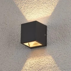 Lucande udendørs væglampe Maurice, antracit, metal, IP54