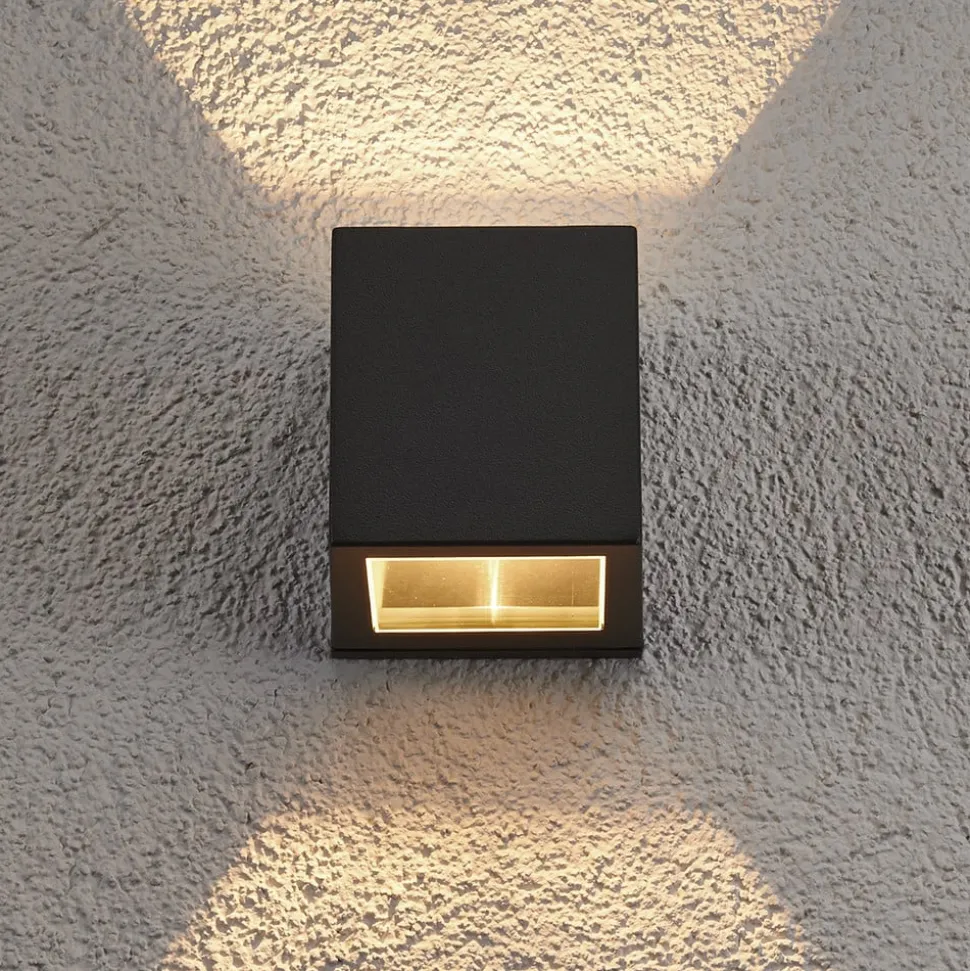 Lucande udendørs væglampe Maurice, antracit, metal, IP54