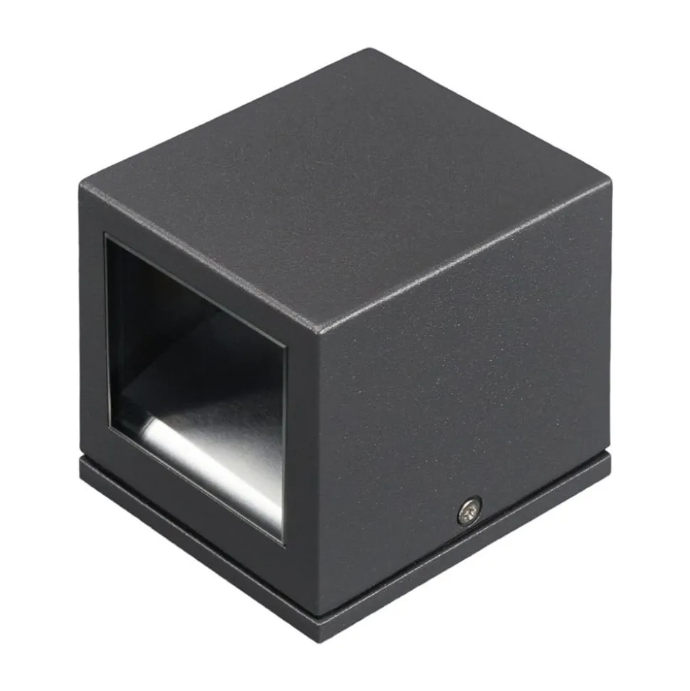 Lucande udendørs væglampe Maurice, antracit, metal, IP54