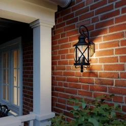 Lucande udendørs væglampe Marcellino, rust, metal, glas