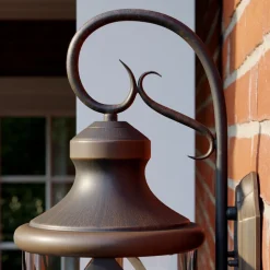 Lucande udendørs væglampe Marcellino, rust, metal, glas