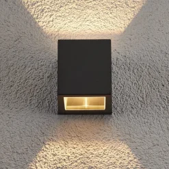 Lucande udendørs væglampe Maurice, antracit, IP54, sæt med 4 stk