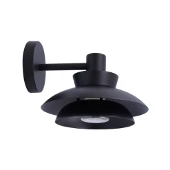 Lucande udendørs væglampe Thais, sort, metal, Ø 25 cm