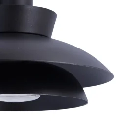 Lucande udendørs væglampe Thais, sort, metal, Ø 25 cm