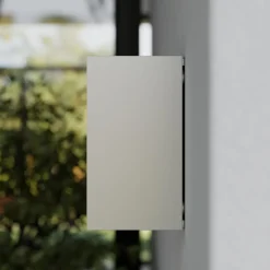 Lucande udendørs væglampe Tavi, 15 cm, sølv, Bridgelux LED