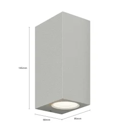 Lucande udendørs væglampe Tavi, 15 cm, sølv, Bridgelux LED