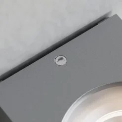 Lucande udendørs væglampe Tavi, 15 cm, sølv, Bridgelux LED