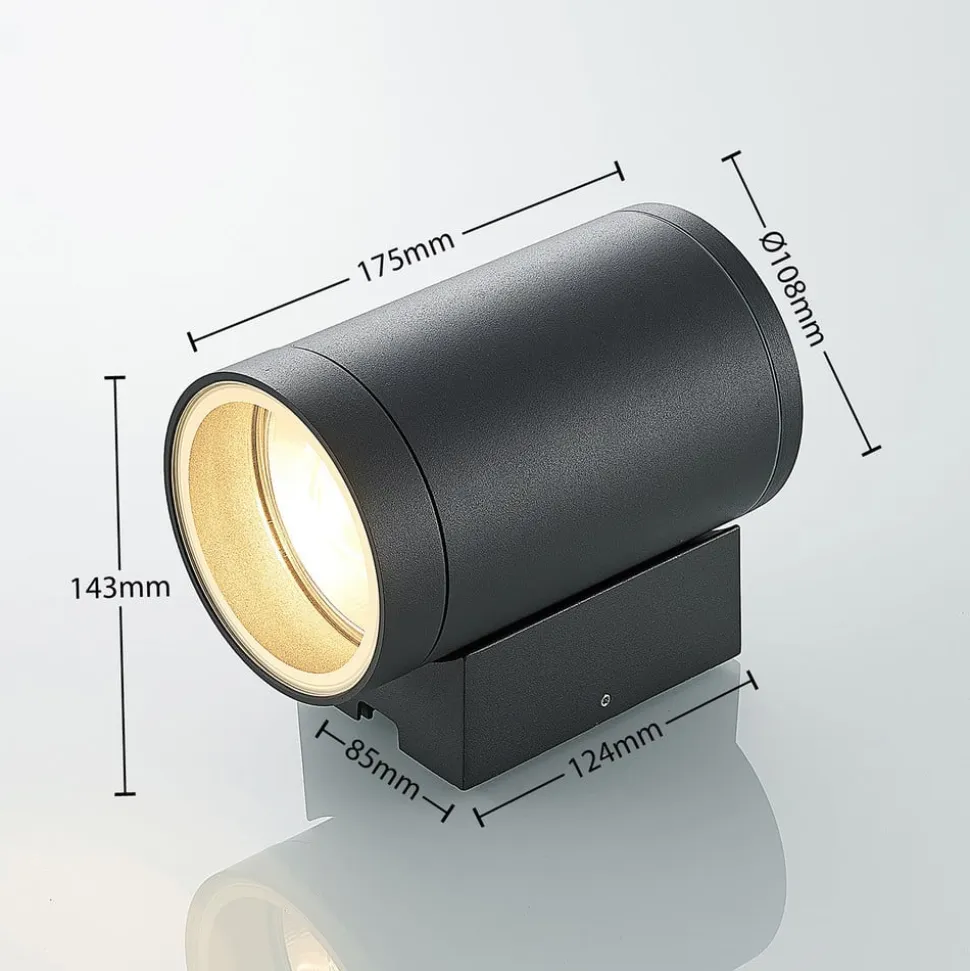 Lucande udendørs væglampe Thomke, 1 lyskilde, antracit aluminium