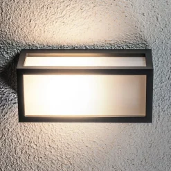 Lucande udendørs væglampe Tame, antracit, metal, 25 cm