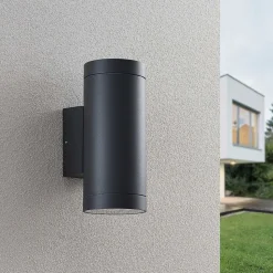 Lucande udendørs væglampe Thomke, 2 lyskilder, antracit, aluminium