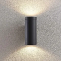 Lucande udendørs væglampe Thomke, 2 lyskilder, antracit, aluminium