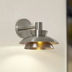 Lucande udendørs væglampe Thais, stål, Ø 25 cm