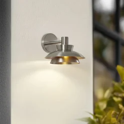 Lucande udendørs væglampe Thais, stål, Ø 25 cm