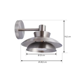 Lucande udendørs væglampe Thais, stål, Ø 25 cm