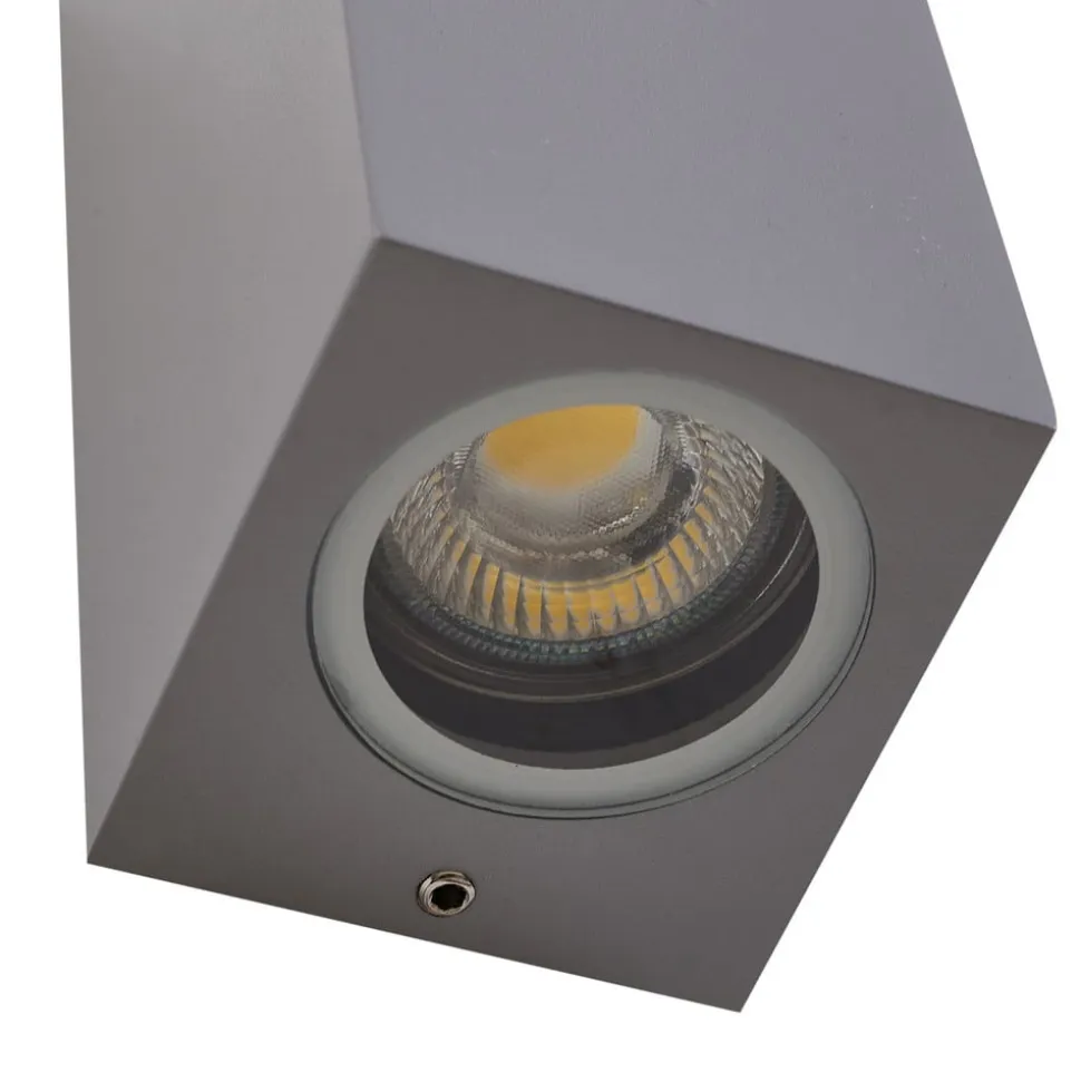 Lucande udendørs væglampe Xava, op/ned, grå, 2 lyskilder, GU10