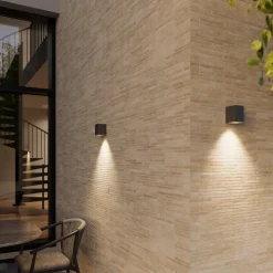 Lucande udendørs væglampe Xava, downlight, antracit, GU10