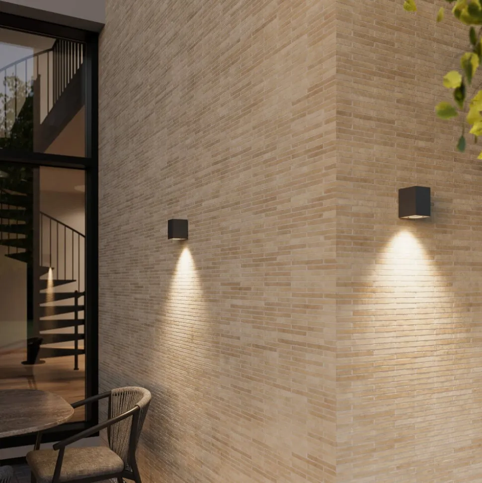 Lucande udendørs væglampe Xava, downlight, antracit, GU10