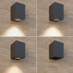 Lucande udendørs væglampe Xava, downlight, antracit, GU10