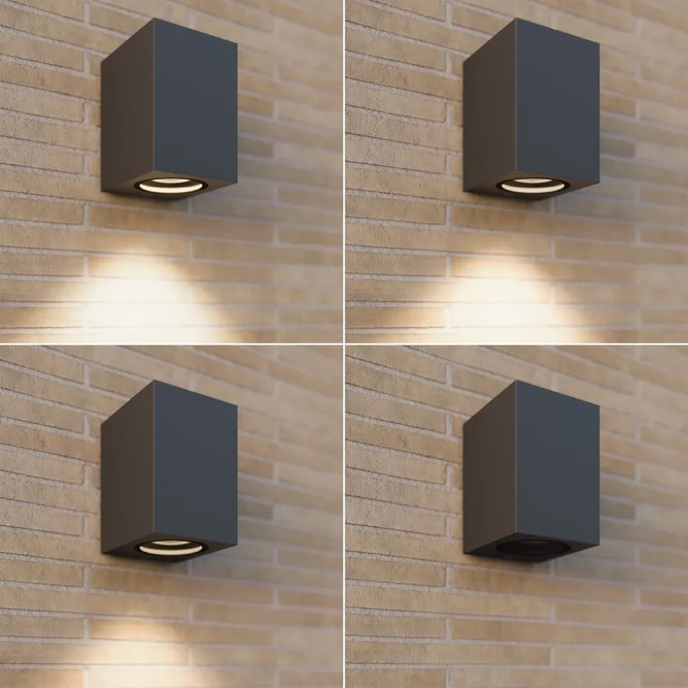 Lucande udendørs væglampe Xava, downlight, antracit, GU10