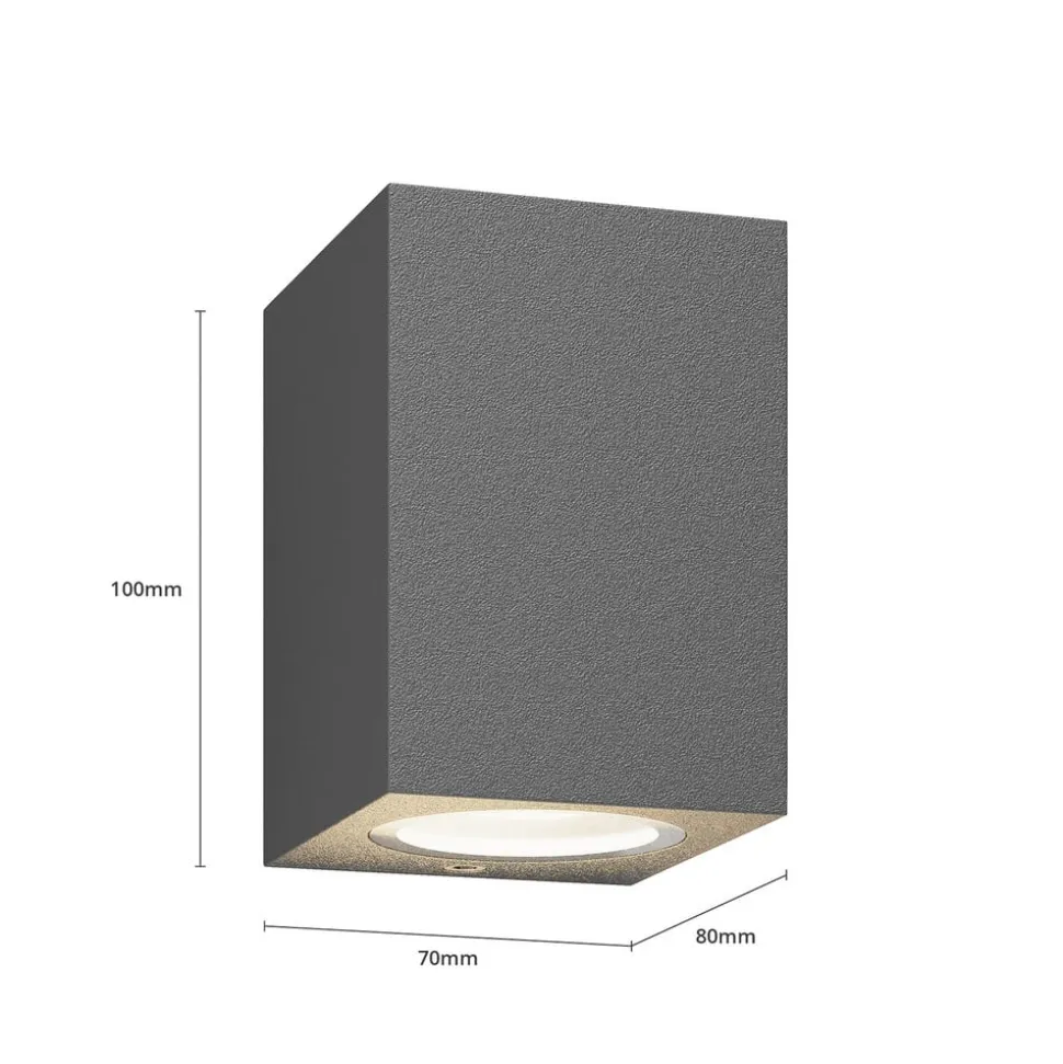 Lucande udendørs væglampe Xava, downlight, antracit, GU10