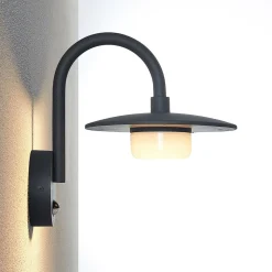 Lucande udendørs væglampe Zamalino, 31 cm, antracit, sensor
