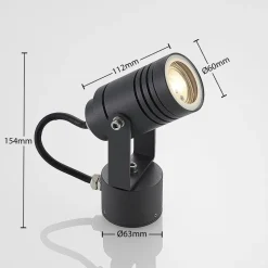 Lucande udendørs vægspot Galina, grå, aluminium, 11,2 cm høj