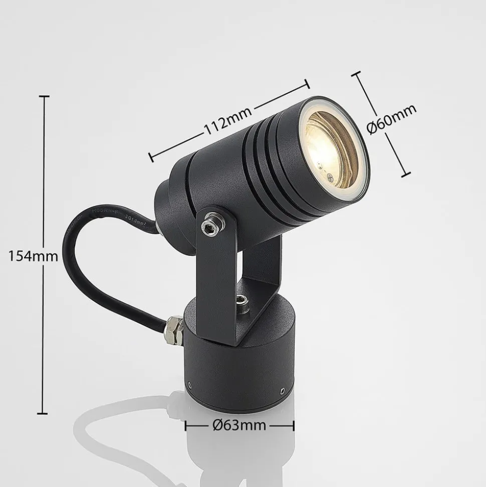 Lucande udendørs vægspot Galina, grå, aluminium, 11,2 cm høj