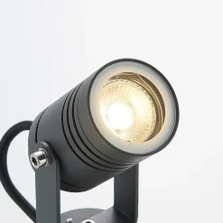 Lucande udendørs vægspot Galina, grå, aluminium, 11,2 cm høj