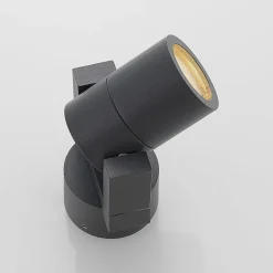 Lucande udendørs vægspot Kavuna, rund, antracit, IP54