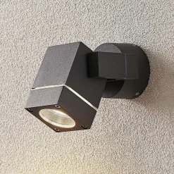 Lucande udendørs vægspot Kavuna, kantet, antracit, IP54