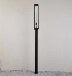 Lucande udendørslampe Alivaro, sort, 220 cm, E27, IP65